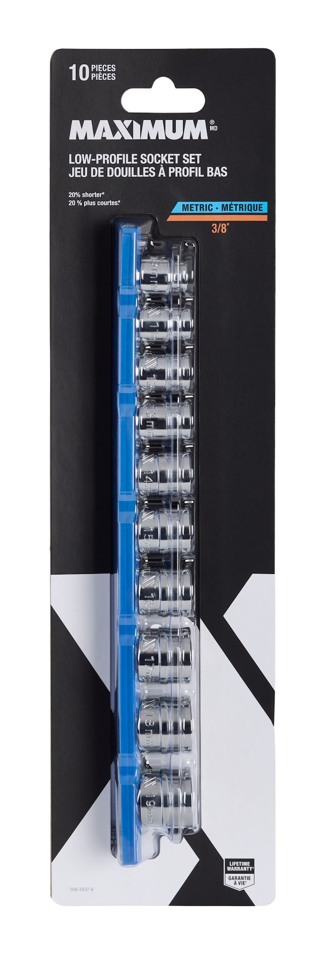 10 Piece 3/8" Drive Low Profile Socket Rail W8K5 - product image 3