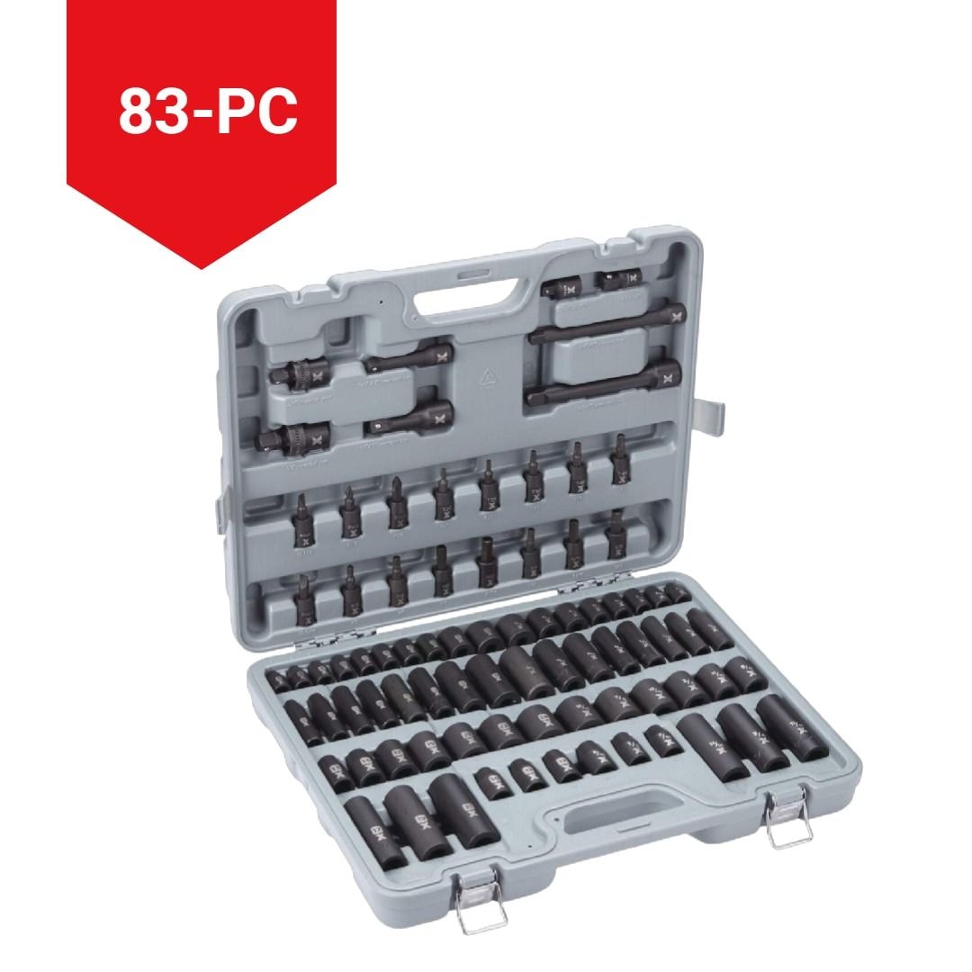 3/8-in & 1/2-in Drive Professional Grade Impact Socket Set, 83-pc, CRMO Y0S0 - product image 6
