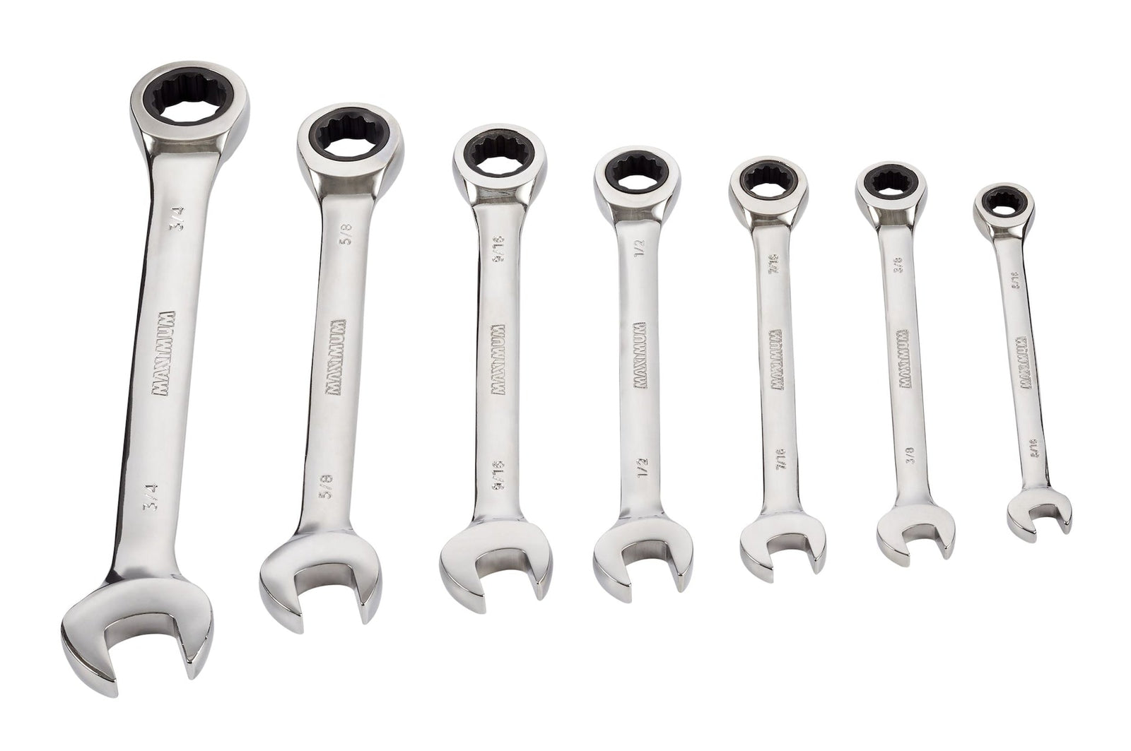 Ratcheting Wrench Set, SAE, Nickel-Chrome Plating, 7-pc N5J9 - product image 1