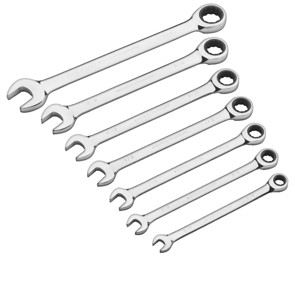 Ratcheting Wrench Set, SAE, Nickel-Chrome Plating, 7-pc N5J9 - product image 6