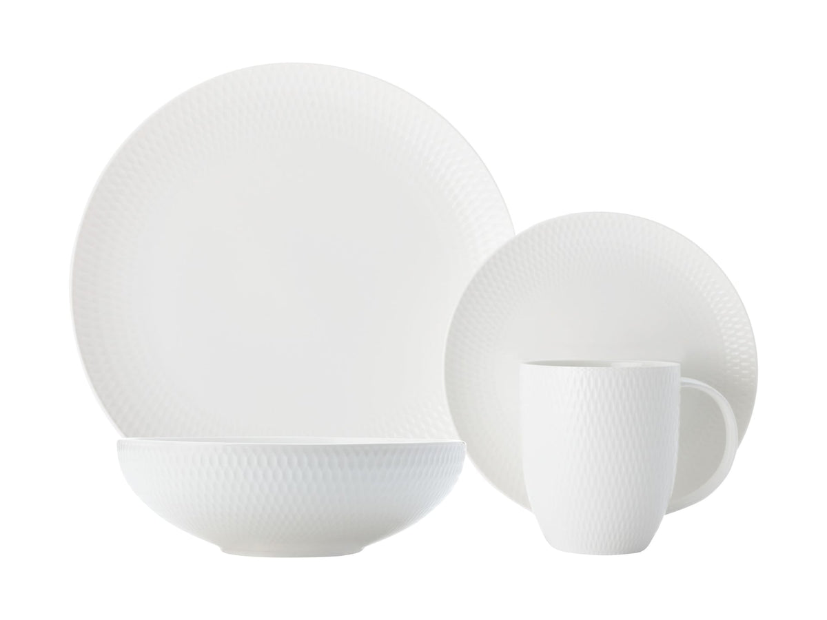 & Williams Round Diamond Porcelain Dinnerware Set, Serves 4, 16-pc, White Y9O0 - product image 1