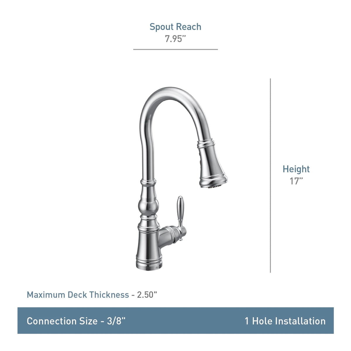 Weymouth Single Handle High Arc Pull Down Sprayer Kitchen Faucet with Power Boost, Brushed Gold J0X0 - product image 3