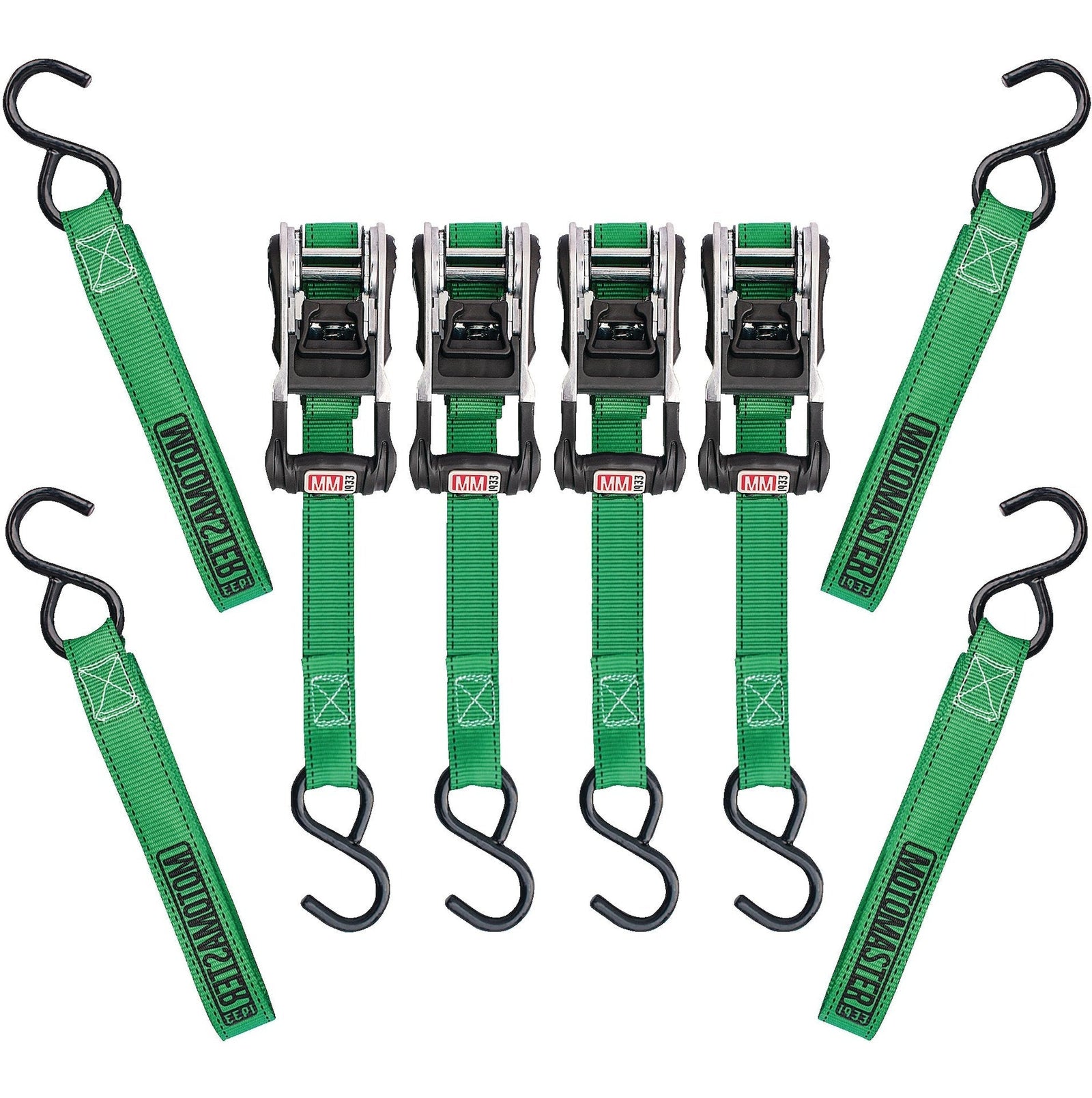 1,500-lb Ratchet Tie Down, with Padded D-Handle, 1-in x 14-ft, 4-pk, Green U9U5 - product image 2