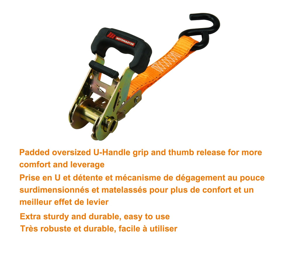 3,000-lb Padded Handle Ratchet Tie Down Straps, 1.25-in x 10-ft, 2-pk H9I9 - product image 5