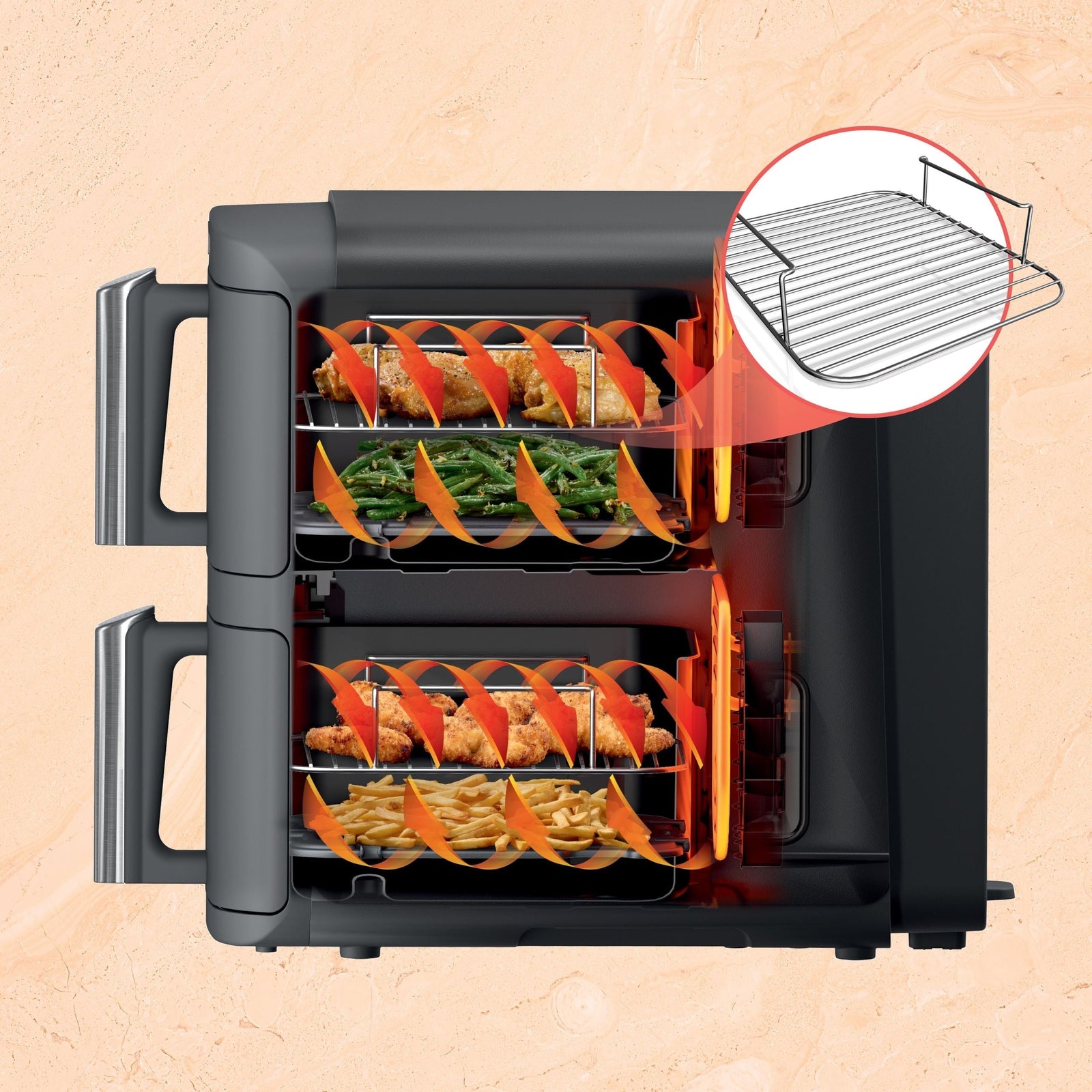DoubleStack XL Multi-Rack Air Fryer with 2 Baskets & 6 Functions, 10-qt I0T0 - product image 5