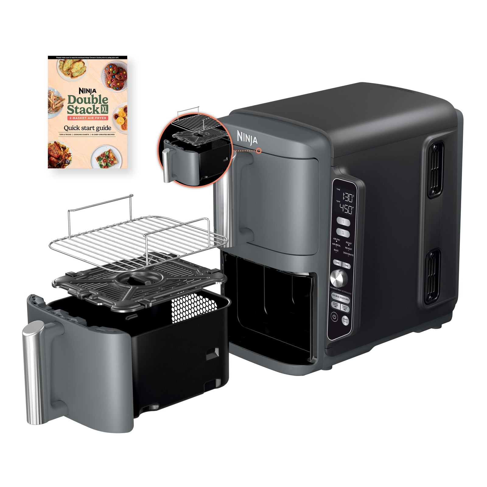 DoubleStack XL Multi-Rack Air Fryer with 2 Baskets & 6 Functions, 10-qt I0T0 - product image 6