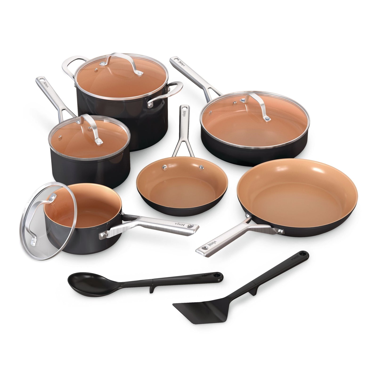 Extended Life Essential Ceramic Cookware Set, 12-pc, Dark Grey T9V0 - product image 2