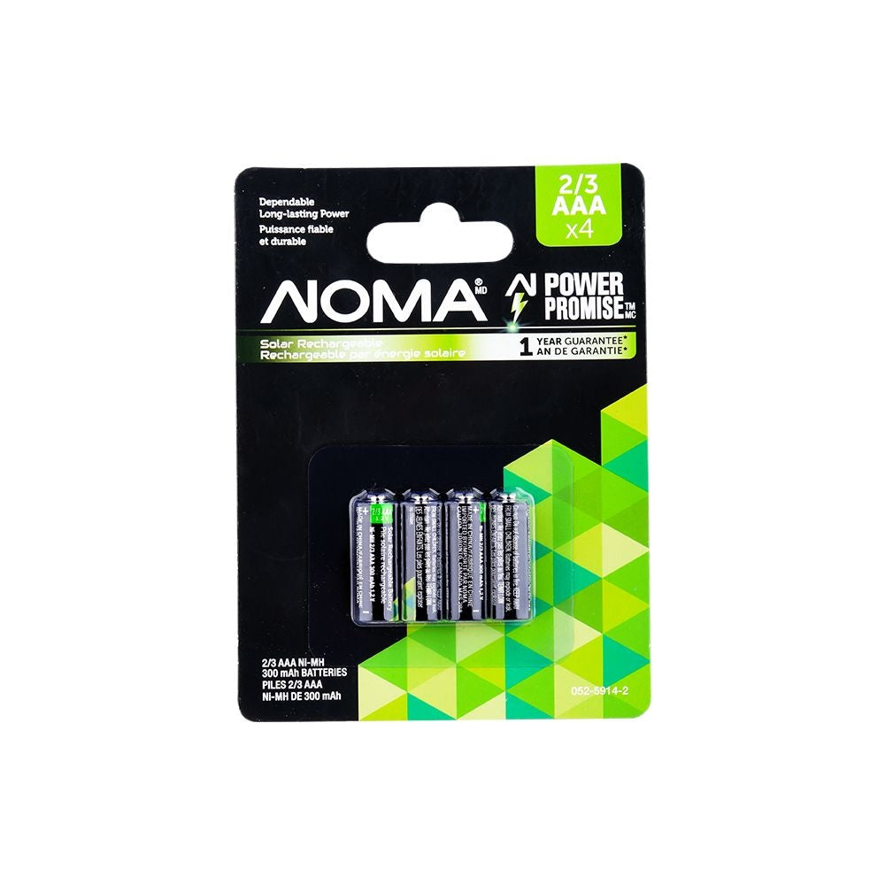 2/3 AAA Ni-MH 200mAh Rechargeable Batteries for Solar Lights, 1.2V, 4-pk I7R3 - product image 2