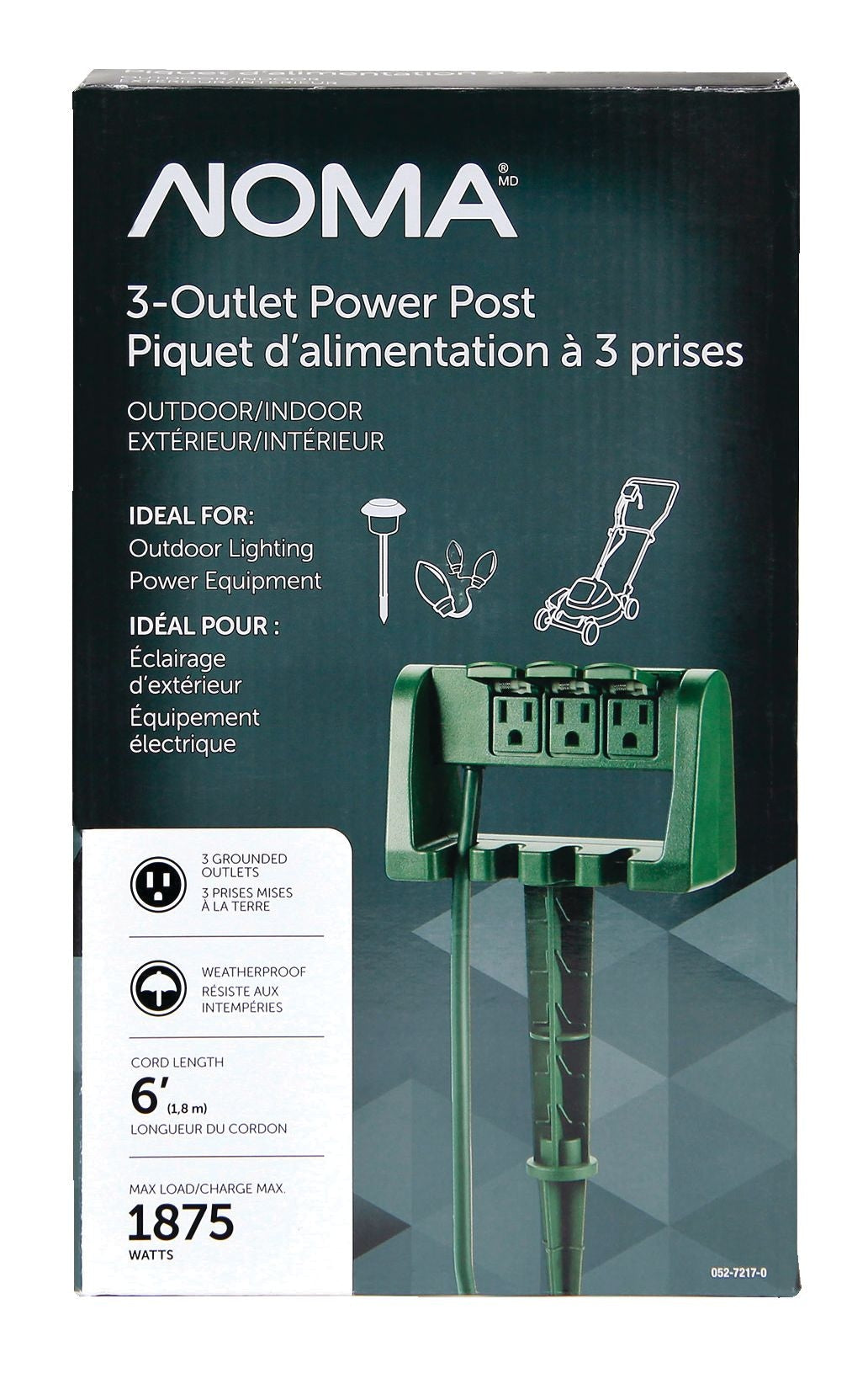 3-Outlet Outdoor Power Stake with 6-ft Cord, Green M4T5 - product image 2