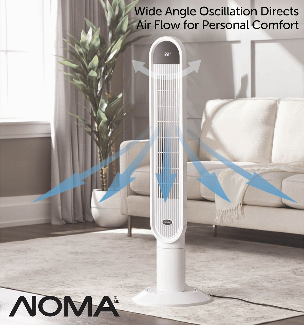Oscillating Tower Fan, Remote Control, 3-Speed, White, 45-in A4D3 - product image 6