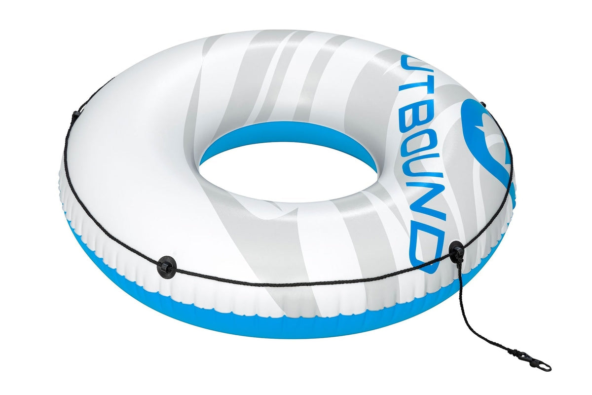 Inflatable Floating River/Lake Connectable 1-Person Tube/Ring, White/Blue, 47-in M0K0 - product image 1