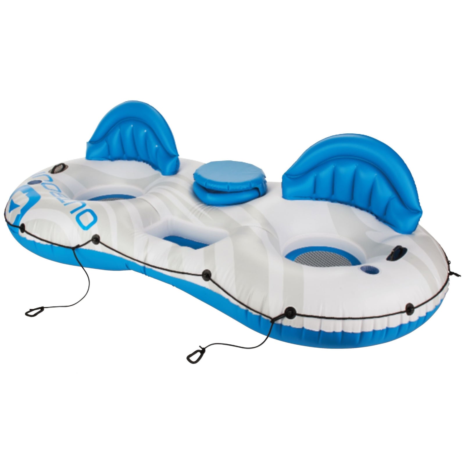 Inflatable Lake Connectable Tube, 2-Person, White/Blue Y0E7 - product image 1
