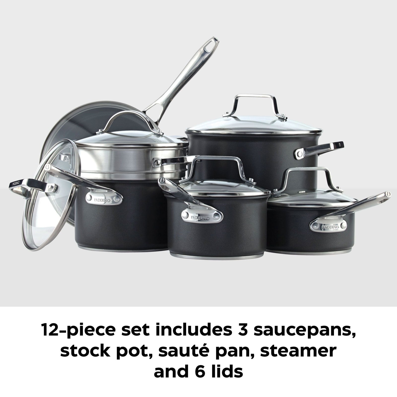 Hard Anodized Cookware Set, Non-Stick, PFOA-Free, Dishwasher & Oven Safe, 12-pc W6E8 - product image 6
