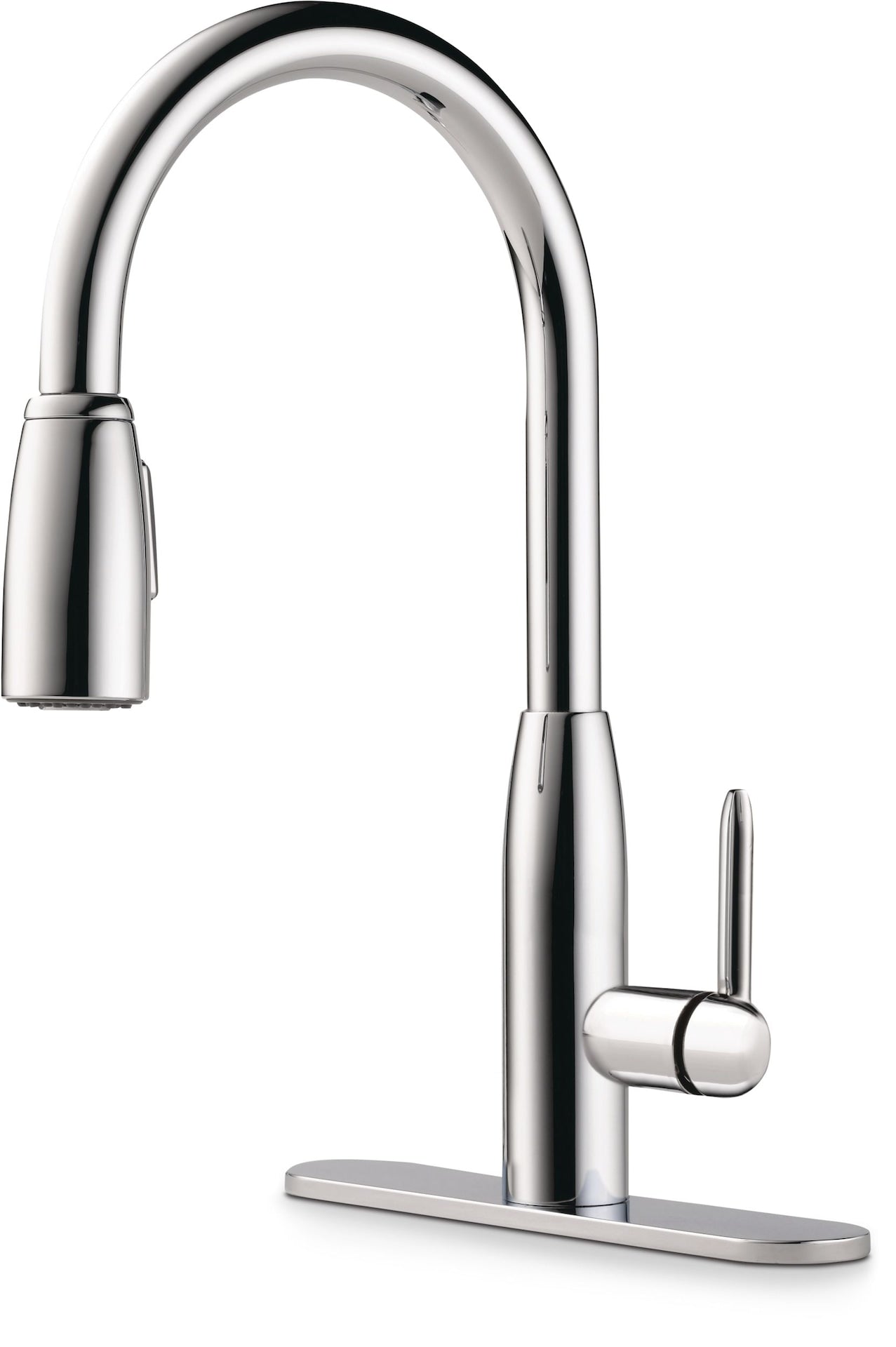 Tunbridge Single Handle High Arc Pull Down Kitchen Faucet, Chrome E7Z8 - product image 1