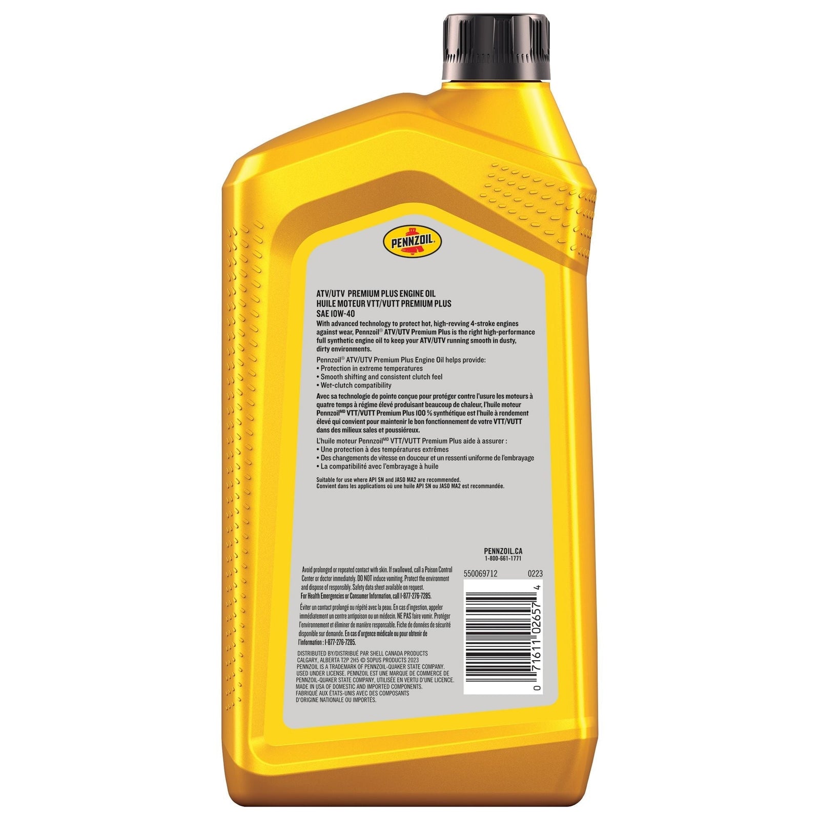 ATV/UTV Premium Plus SAE 10W40 Engine Oil, 946-mL N7Y8 - product image 2