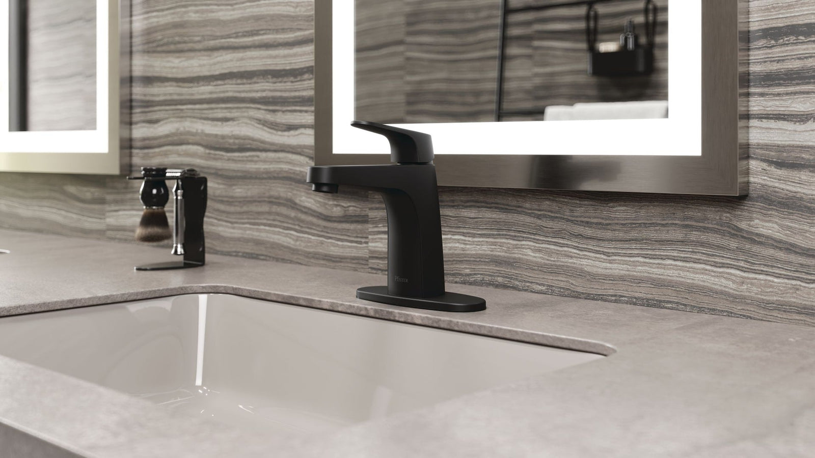 Matlock Single Handle High Arc Single Hole 4-in Centreset Bathroom Sink Faucet, Push & Seal Drain, Matte Black K4C3 - product image 7