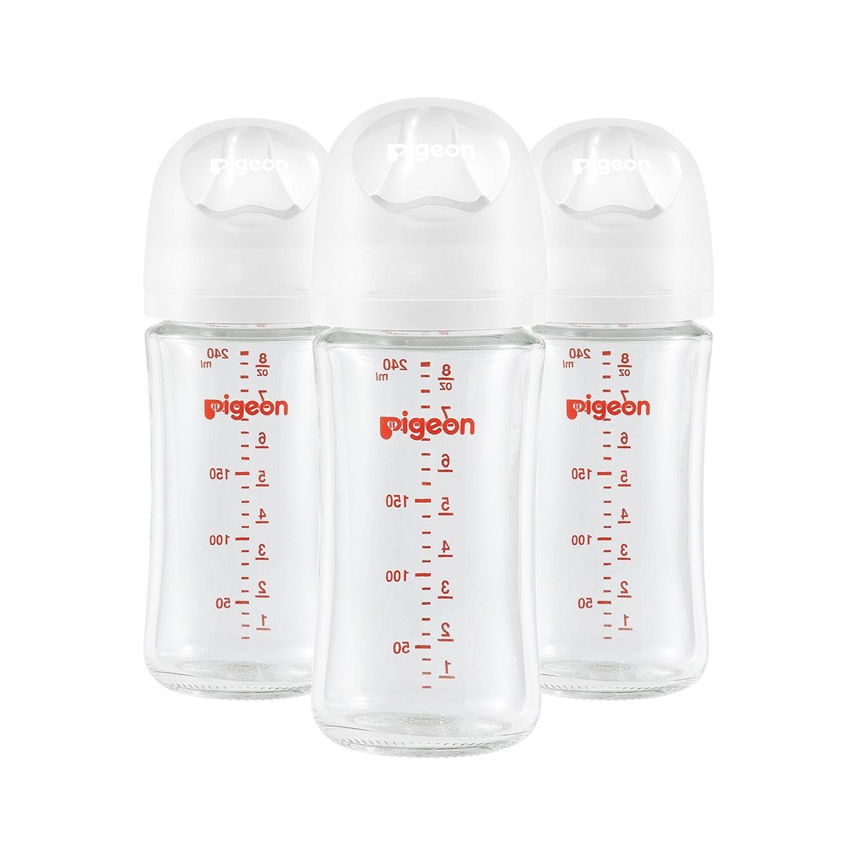 Glass Bottle with Silicone Nipple (M), 8-oz, 3 Months+, 3-pk D6H3 - product image 1