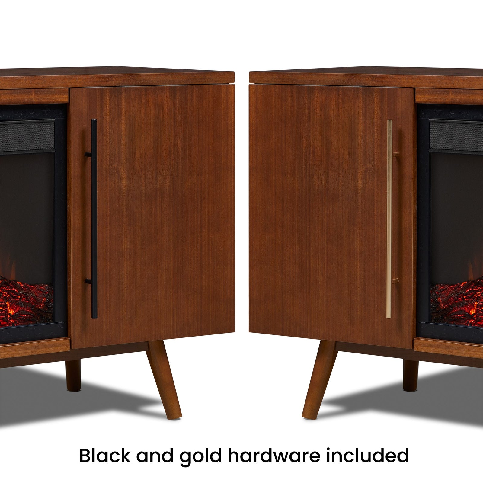 Flame Morris Media Indoor Electric Fireplace TV Stand, 72-in, 1500W, Includes Remote Control & Firebox, Vintage Black Maple U7H1 - product image 8