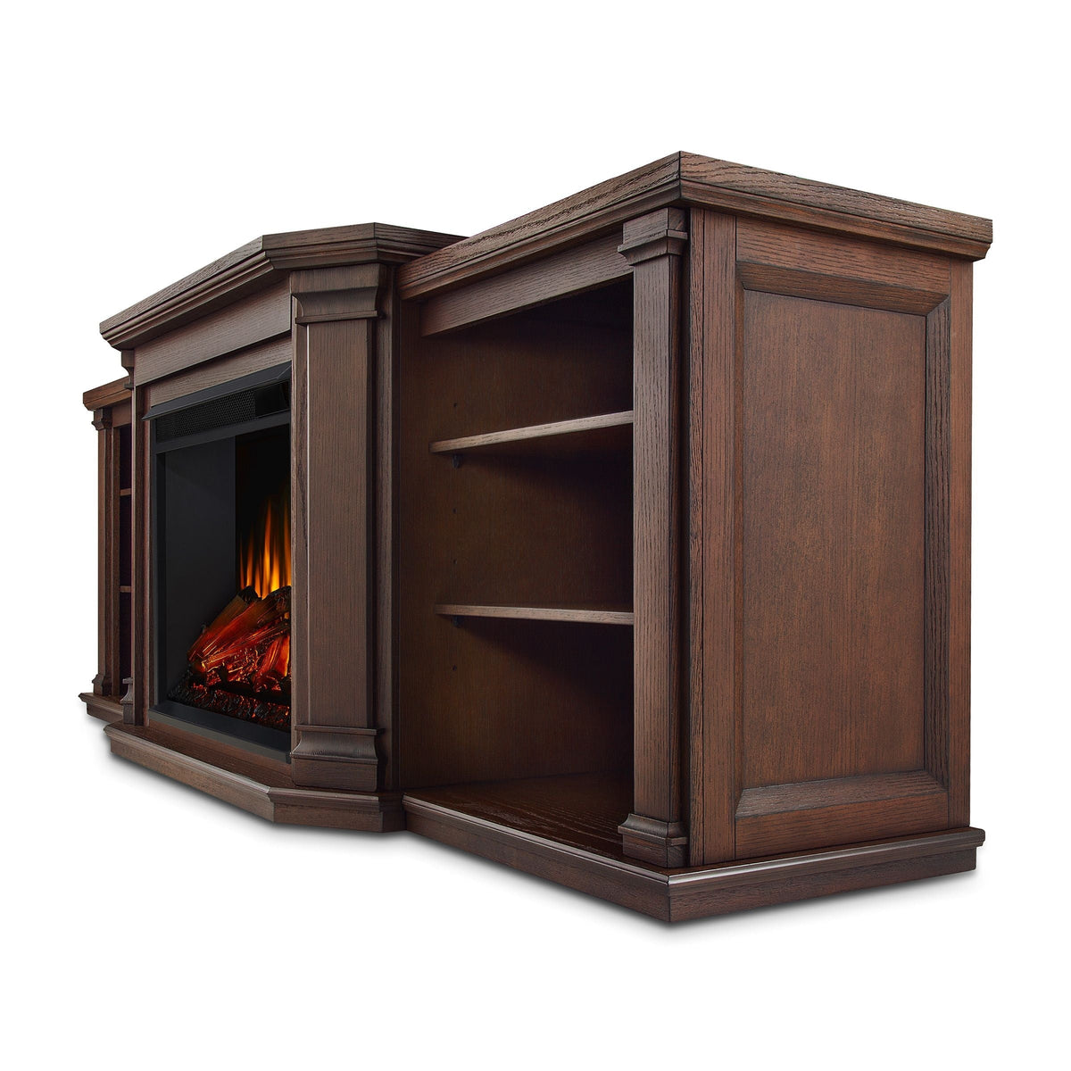 Flame Valmont Media Indoor Electric Fireplace TV Stand, 74-in, 1500W, Includes Remote Control & Firebox, Chestnut Oak D2Y1 - product image 2