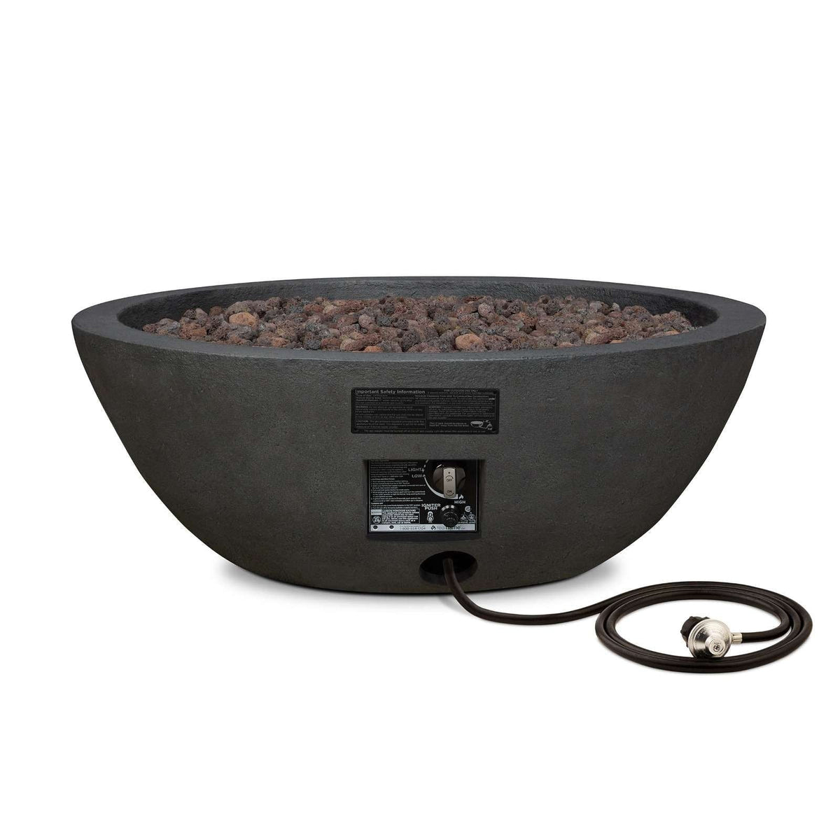 Round Concrete Gas Fire Pit in Shale, 36-in Q2S3 - product image 3