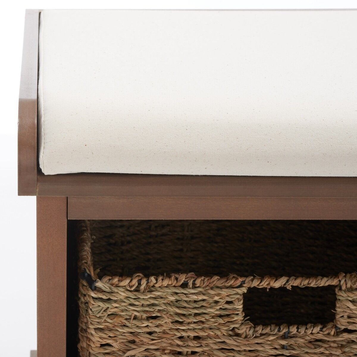 Lonan Wicker Storage Bench, Grey Wash/White, 16.1-in x 47-in x 19.9-in Z4F6 - product image 4