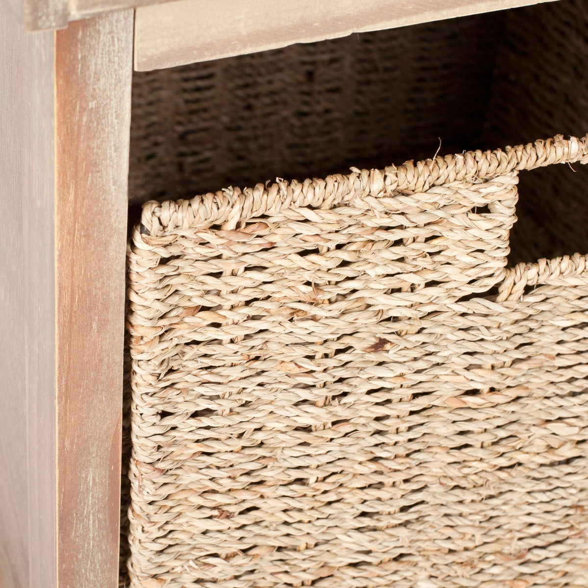 Lonan Wicker Storage Bench, Grey Wash/White, 16.1-in x 47-in x 19.9-in Z4F6 - product image 5