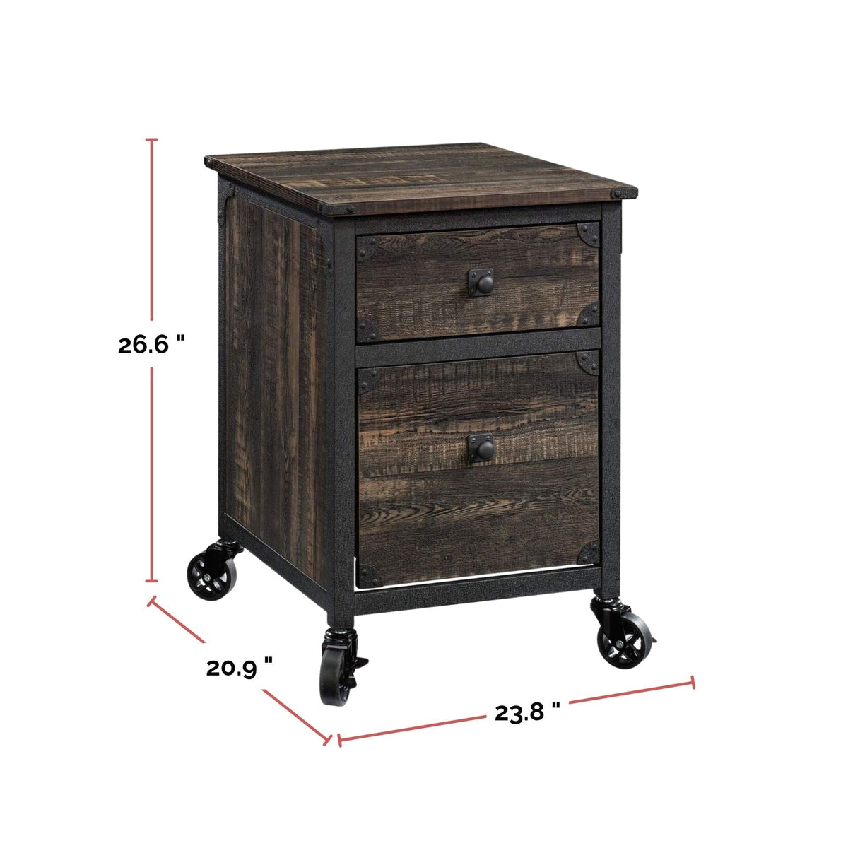 Steel Pedestal River File Cabinet with Drawers, Carbon Oak M0O2 - product image 4