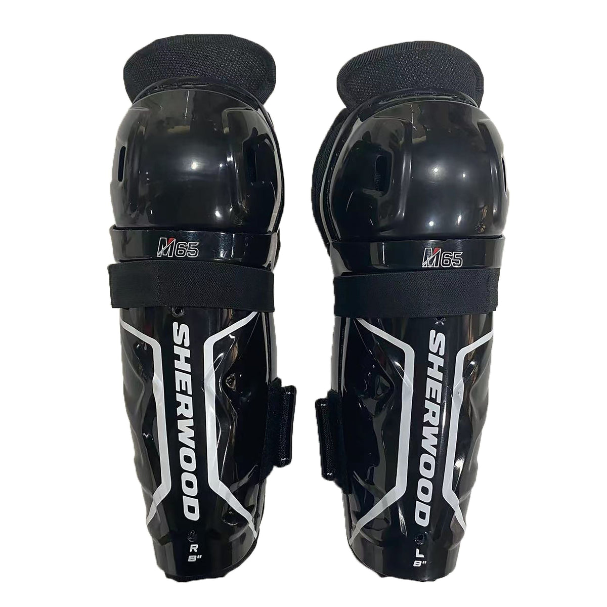 Rekker M65 Hockey Shin Guards, Youth, Black, Assorted Sizes O7Q0 - product image 1