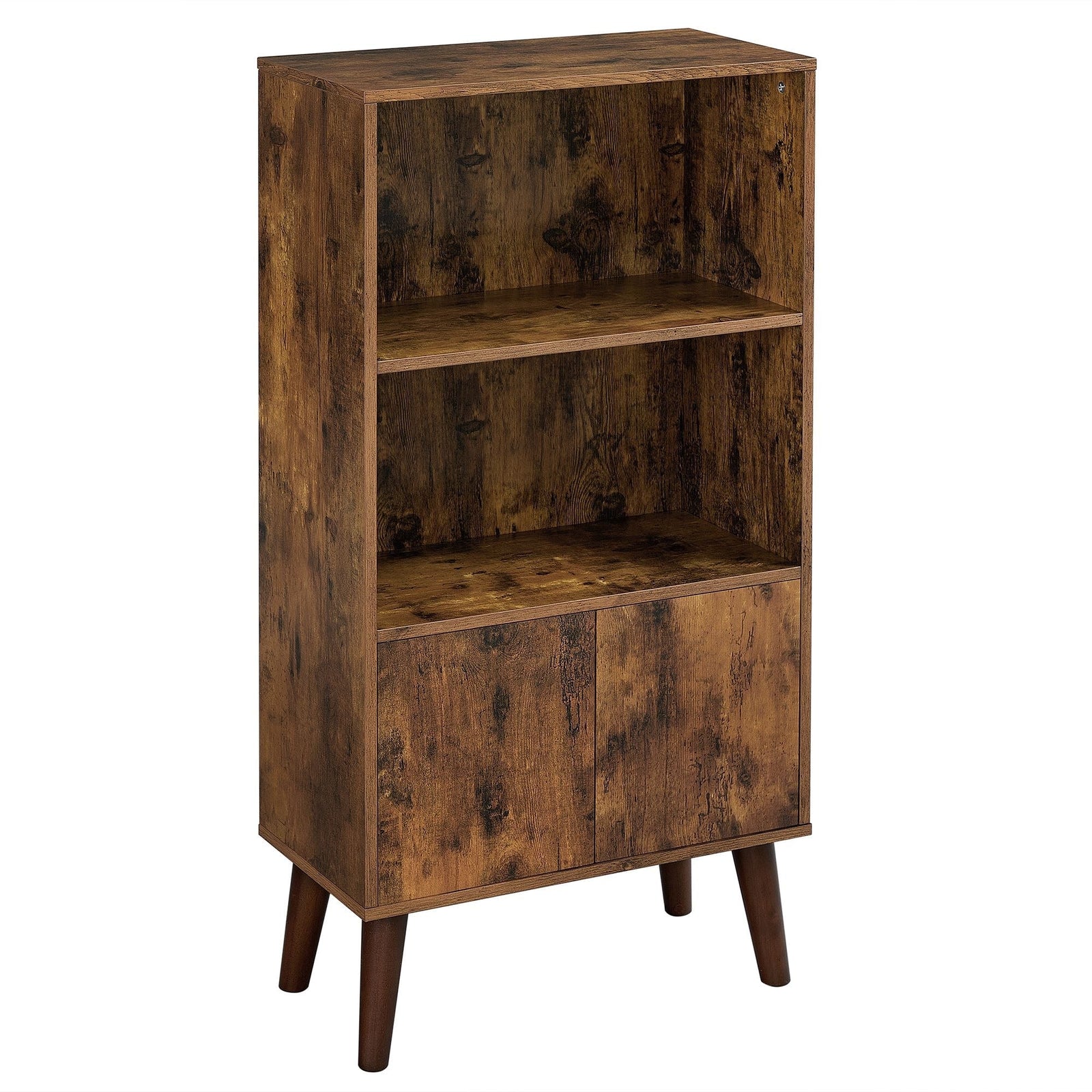 Home 3-Tier Rustic Brown Retro Cabinet with Steel Frame R1P8 - product image 1