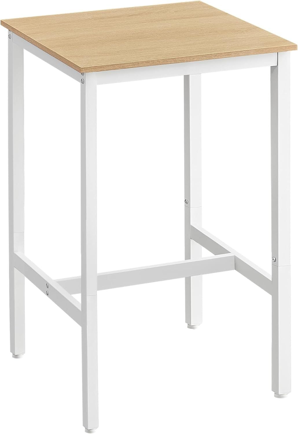 Home Square White/Oak Bar Table with Steel Frame N8Q6 - product image 1
