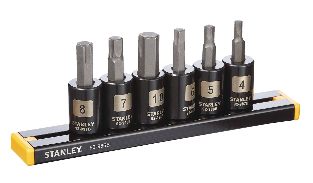 Professional Grade Black Chrome Hex Bit Socket Set, Metric, 6-pc E9X9 - product image 1
