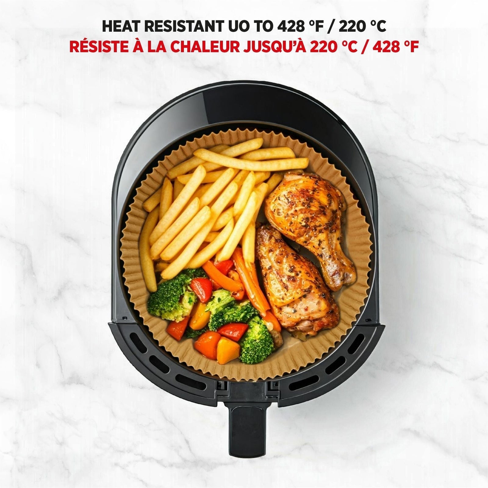 Round Non-Stick Parchment Paper Air Fryer Liner, 50-pk V4W1 - product image 5