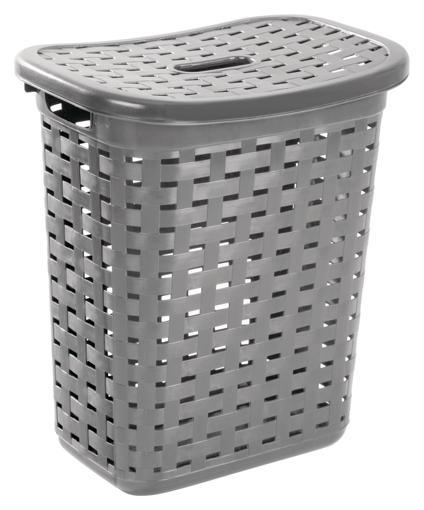 Weave Laundry Hamper, Plastic, Grey N0S5 - product image 1