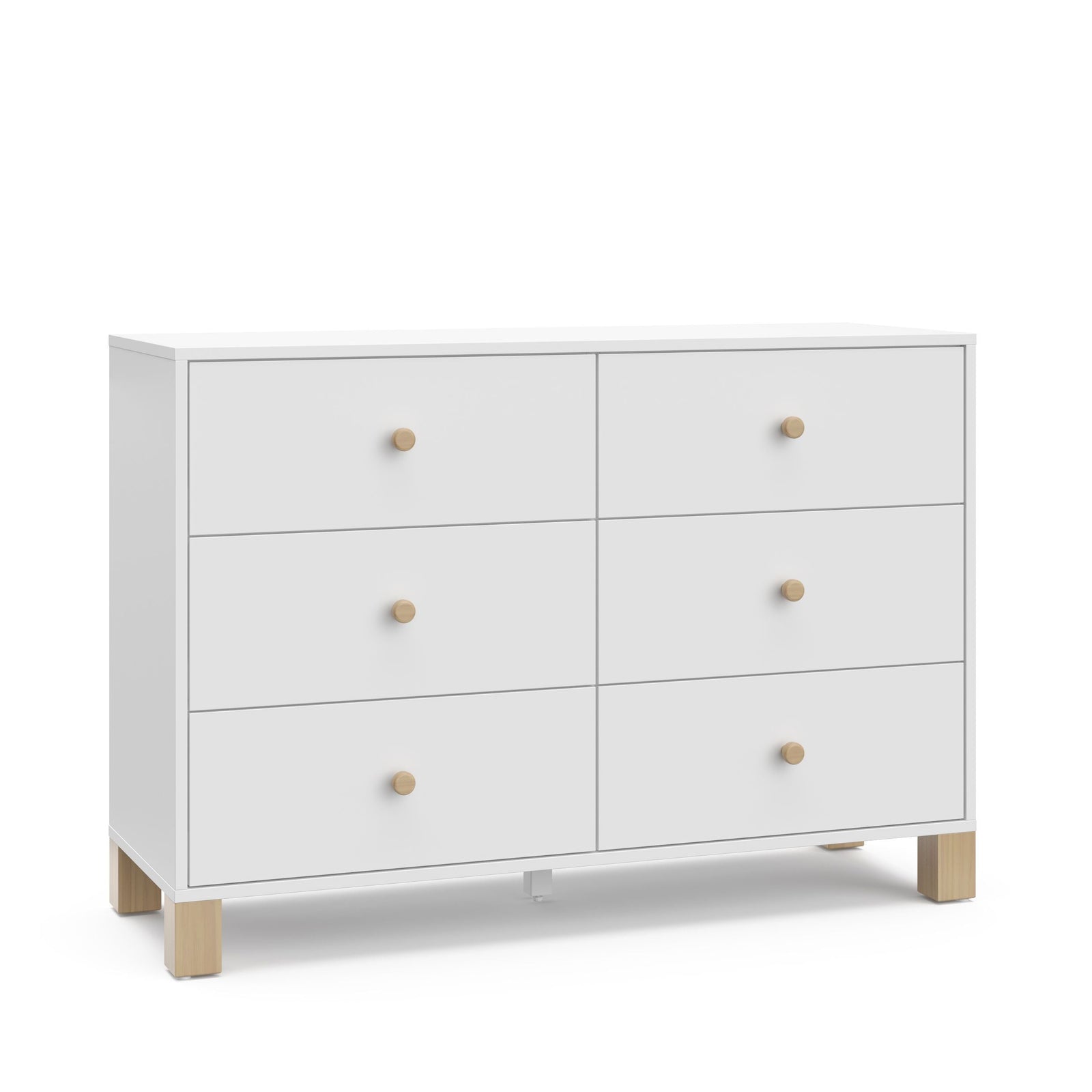 California 6-Drawer White/Driftwood Double Dresser/Chest T6Y5 - product image 1