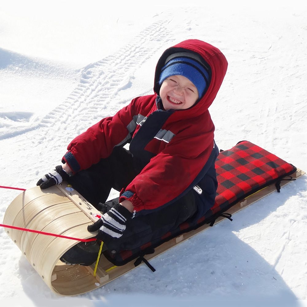 Grizzly Kids' Traditional Vintage Wooden Winter Toboggan Sled & Seat Pad, 4-ft K5X8 - product image 5