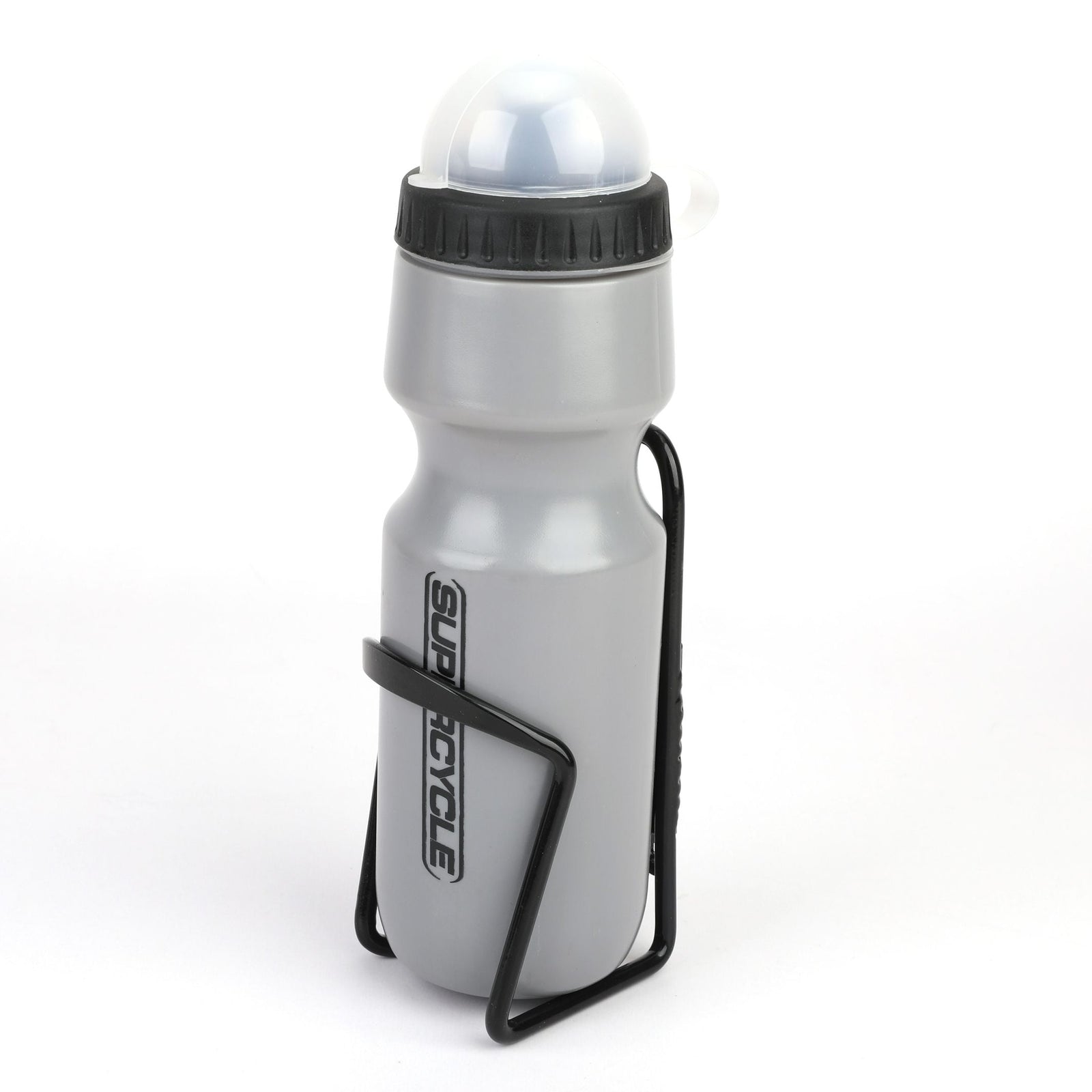 Wide Mouth Self-Sealing Bike Water Bottle withCage/Holder, BPA Free, Silver, 21-oz X2Q6 - product image 2