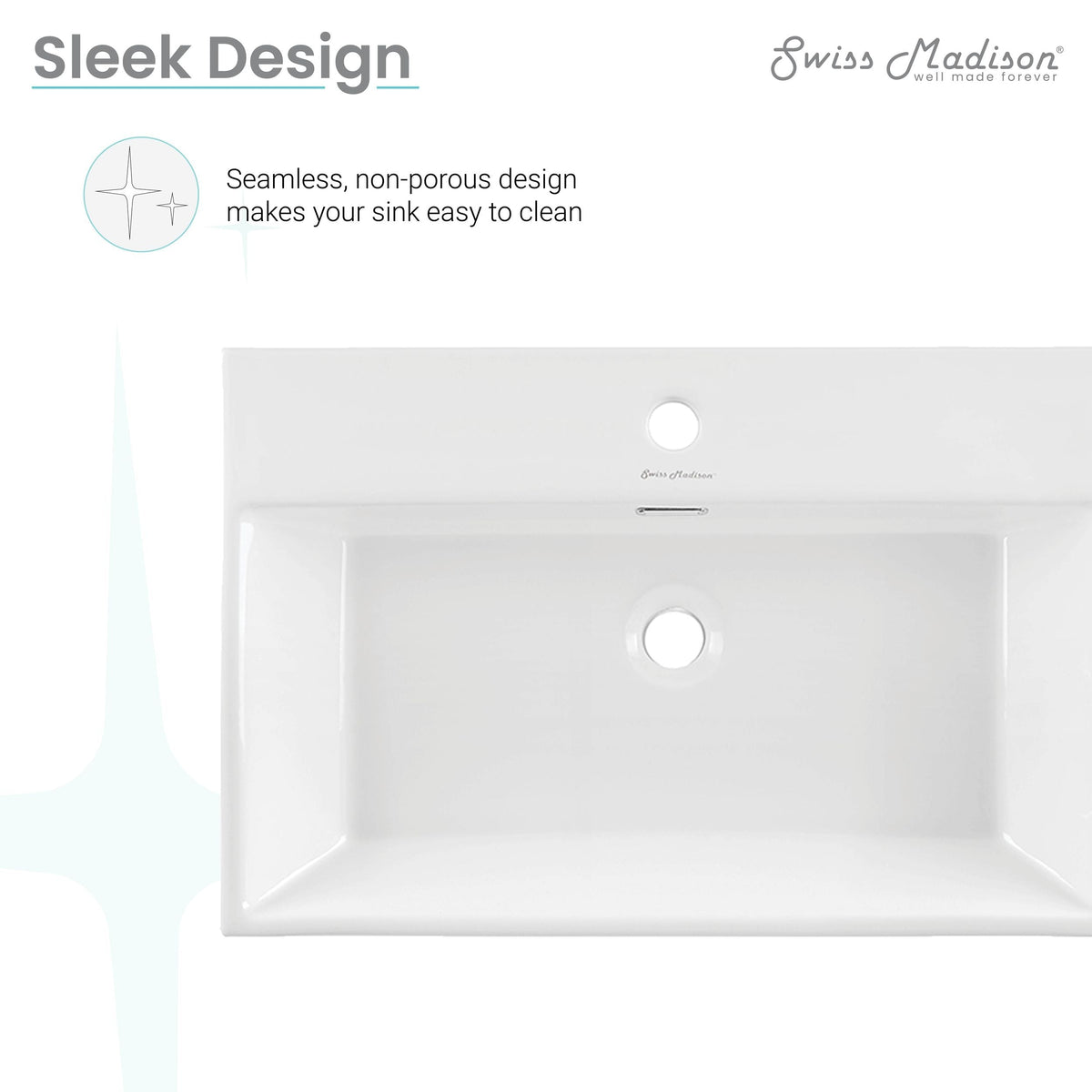 Claire Rectangle Wall-Mount Bathroom Sink, 24-in F3P8 - product image 5