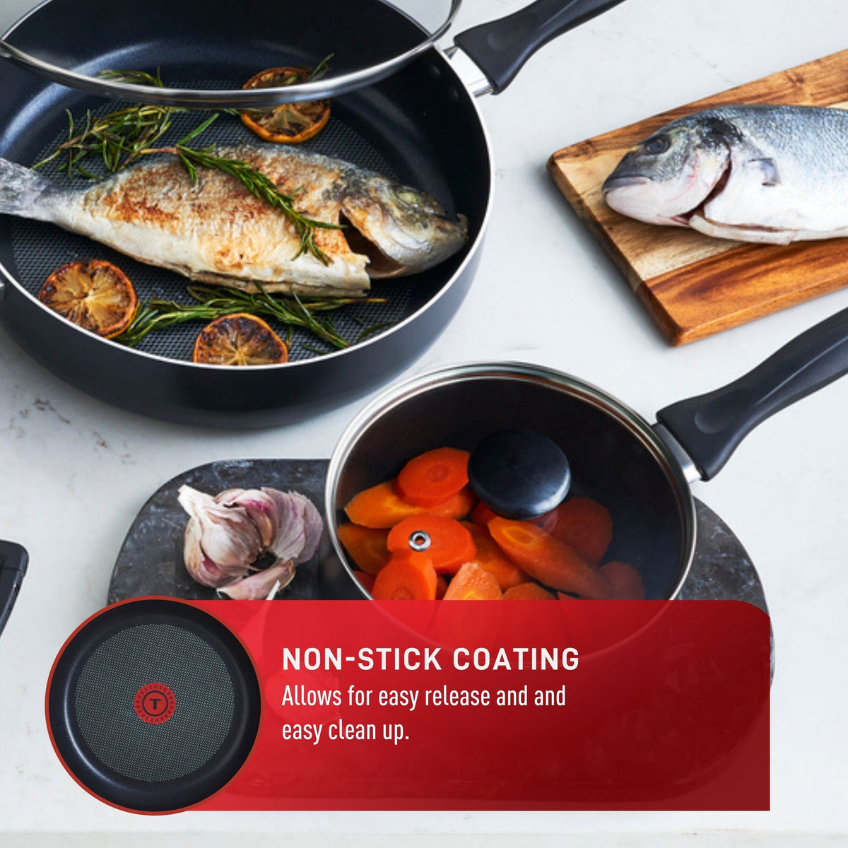 Viva Non-Stick Cookware Set, Black, 9-pc T6S5 - product image 6