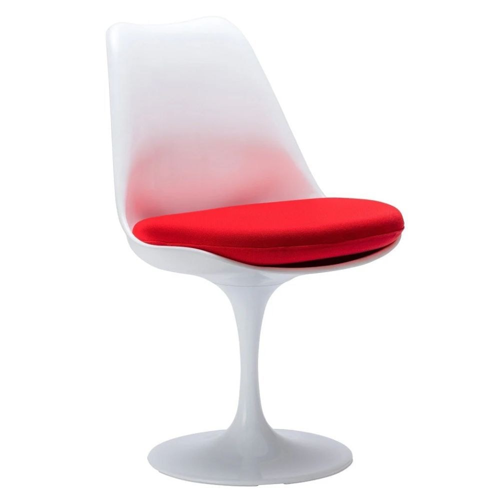 Me Home Tulip Chair Armless Chair, Fiberglass, Red O1X0 - product image 1