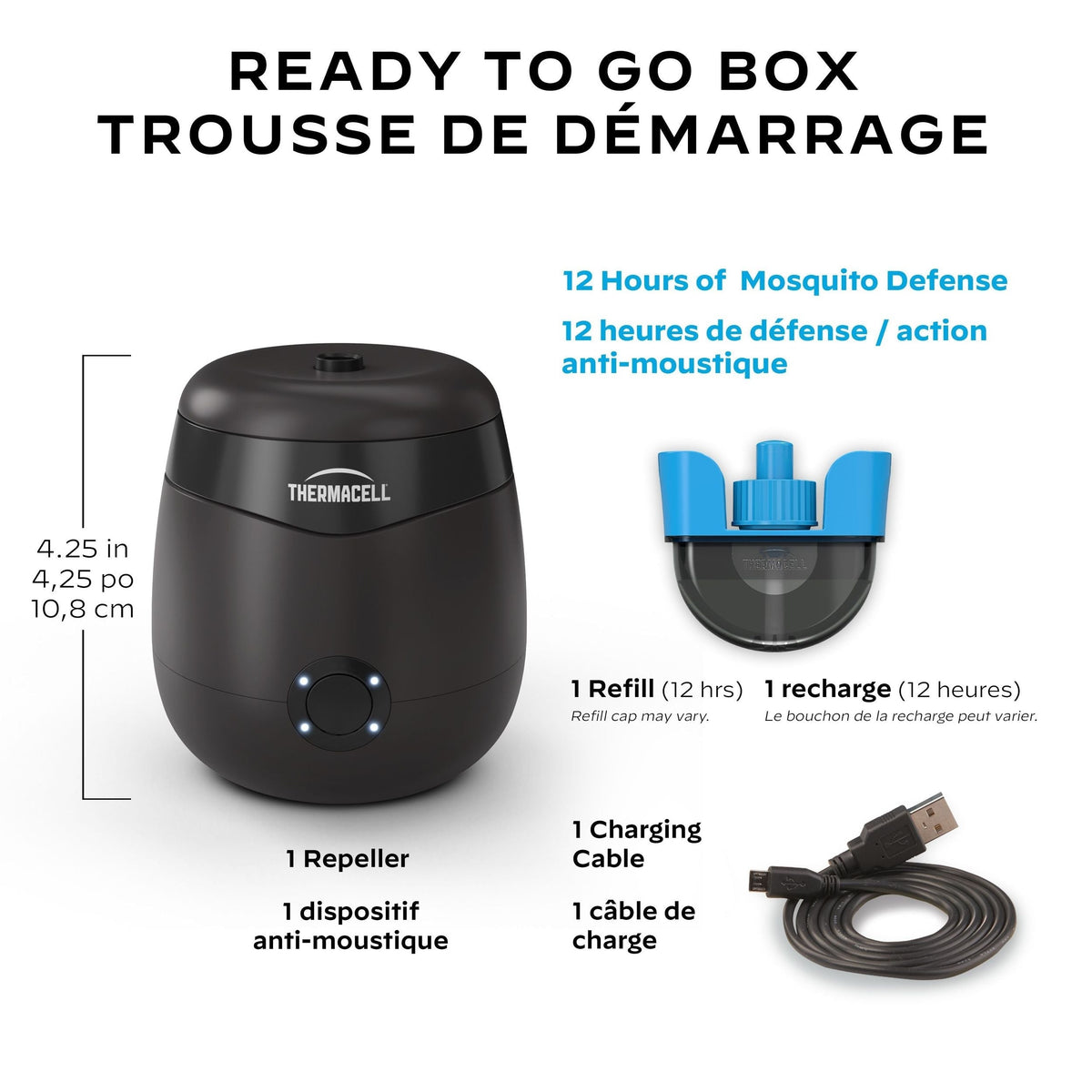 E-ZoneGuard Patio Rechargeable Mosquito Repeller with 12-Hr Refill and 5.5-Hr Battery, Charcoal N1J6 - product image 7