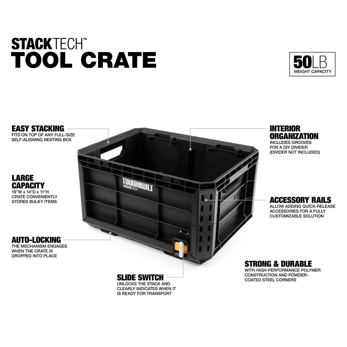 StackTech Auto-Locking Tool Storage Crate X0H5 - product image 2
