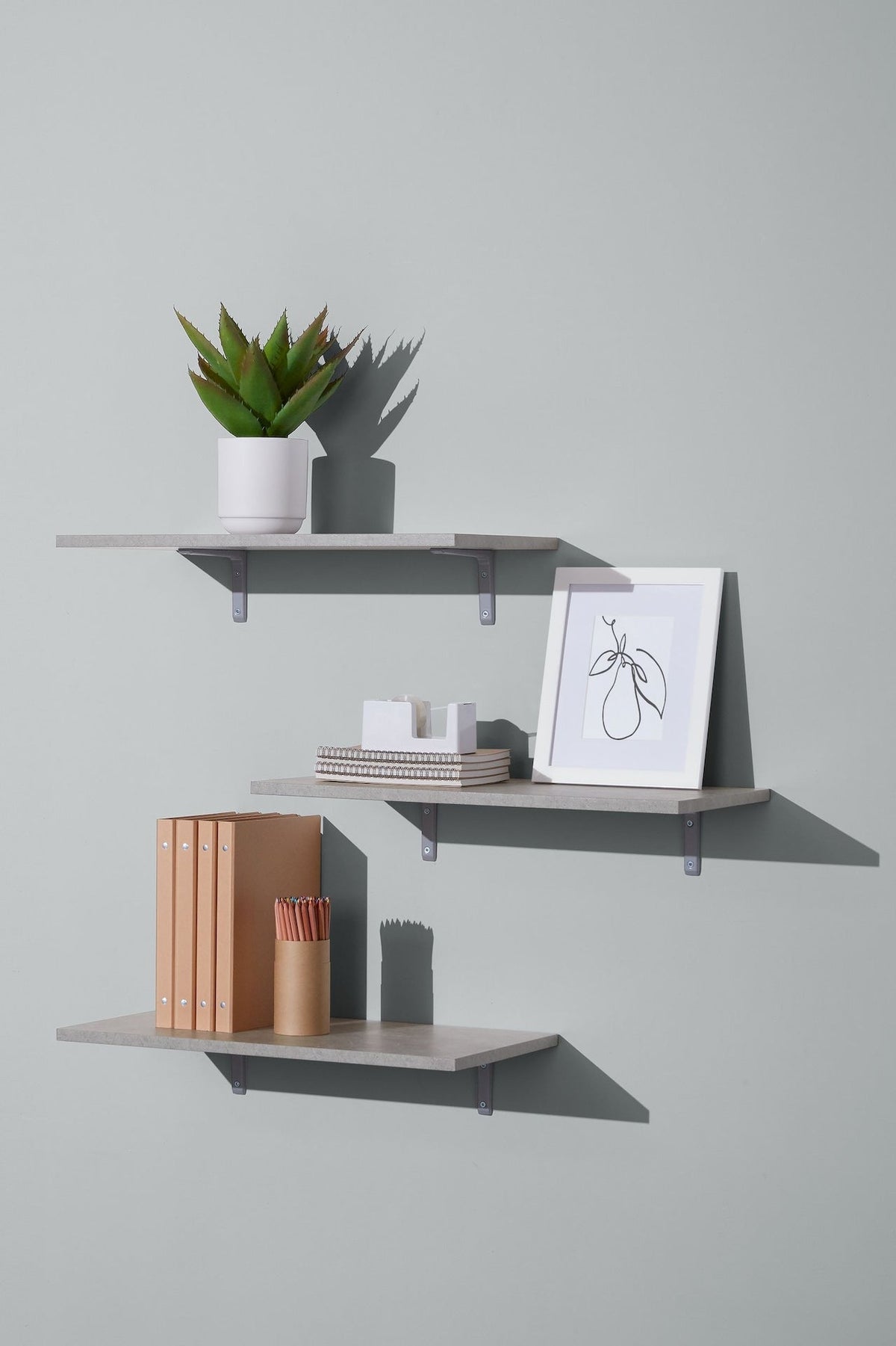 type A Floating Wall Shelf Board, Grey Concrete, 12 x 24-in V1O5 - product image 4