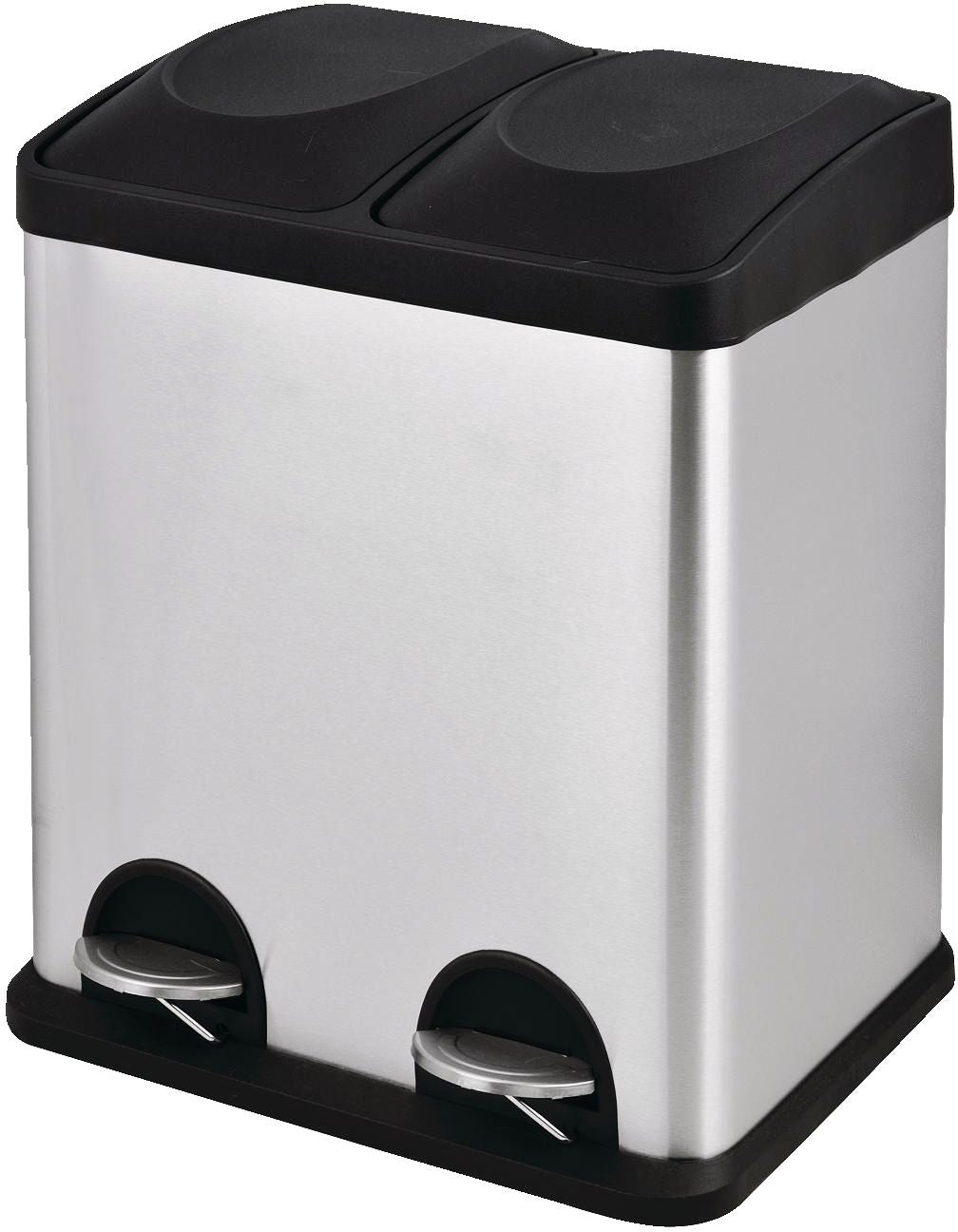 type A Stainless Steel Rectangular 2-Compartment Garbage Can, 2 x 15-L J3N5 - product image 2