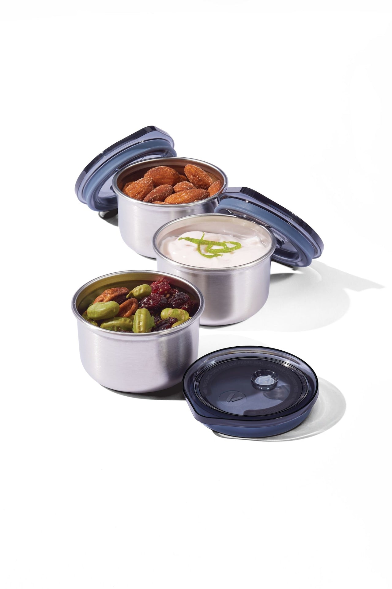 Leakproof Stainless Steel Mini Food Storage Pots and Lids, 3 Count Z7L2 - product image 1