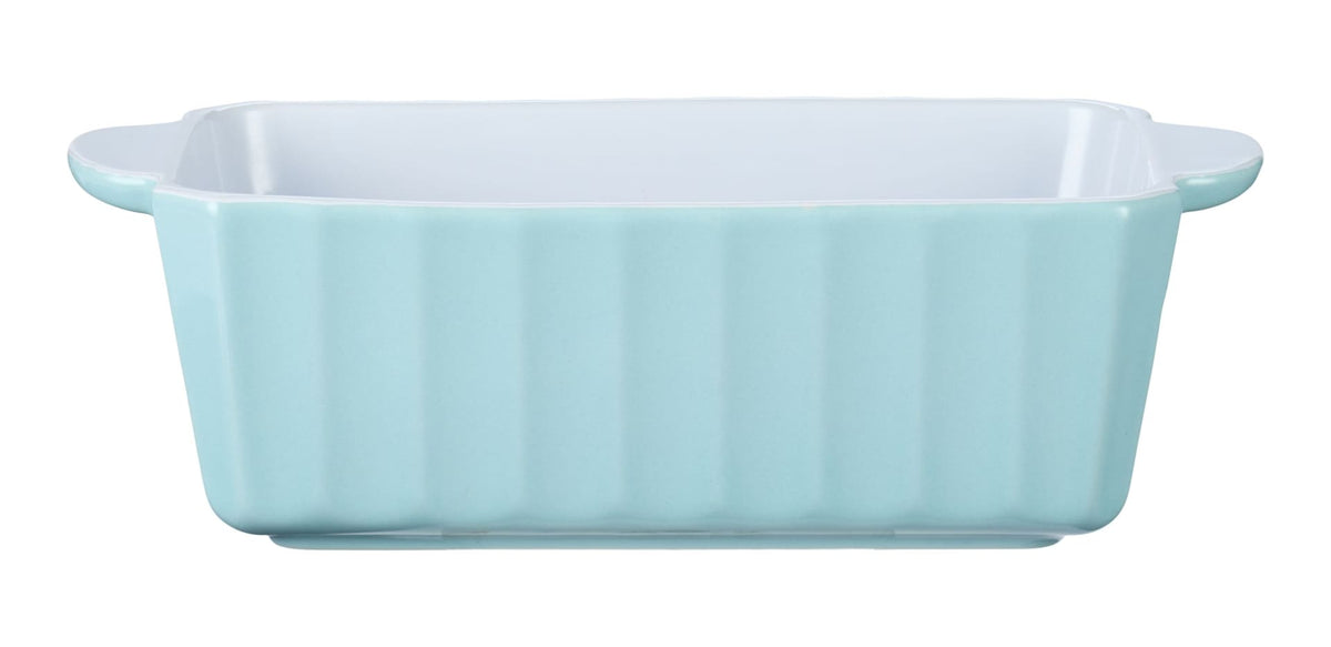 White/Blue Ceramic Loaf Baking Dish, 1-lb E2C6 - product image 1