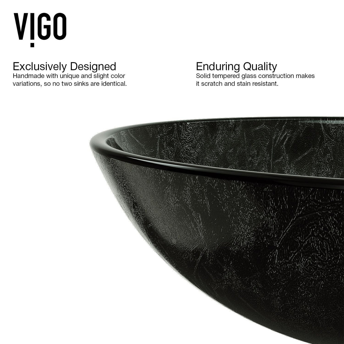 Glass Round Vessel Bathroom Sink/Basin with Deep Bowl, Gray Q9A0 - product image 5