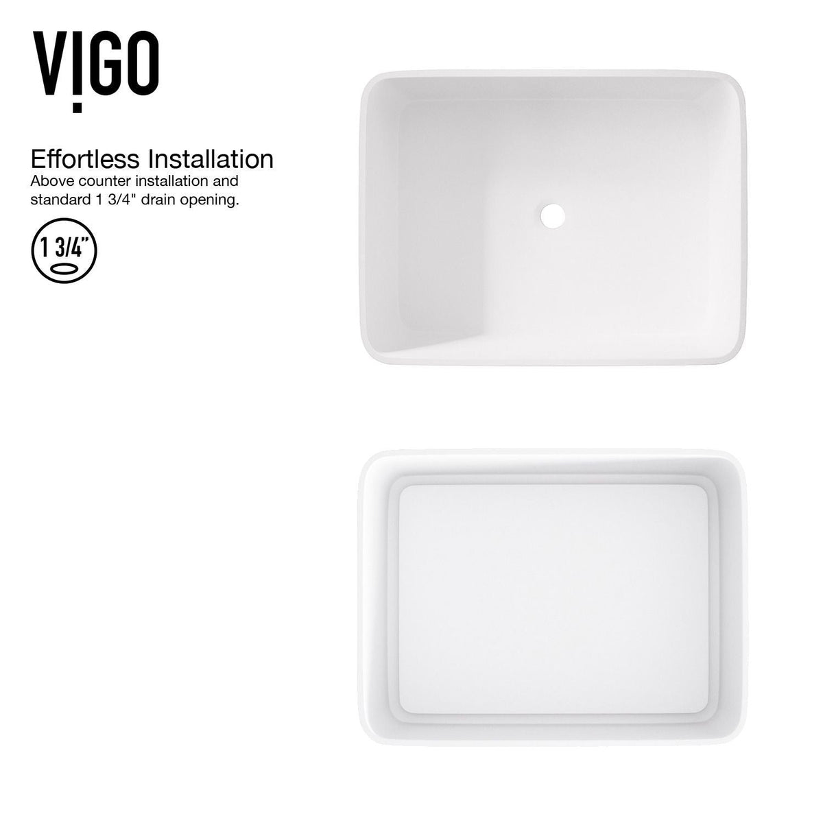 Jasmine MatteStone White Bathroom Sink/Basin Set with Olus Wall Mount Faucet and Rectangular Composite Vessel H6J2 - product image 6