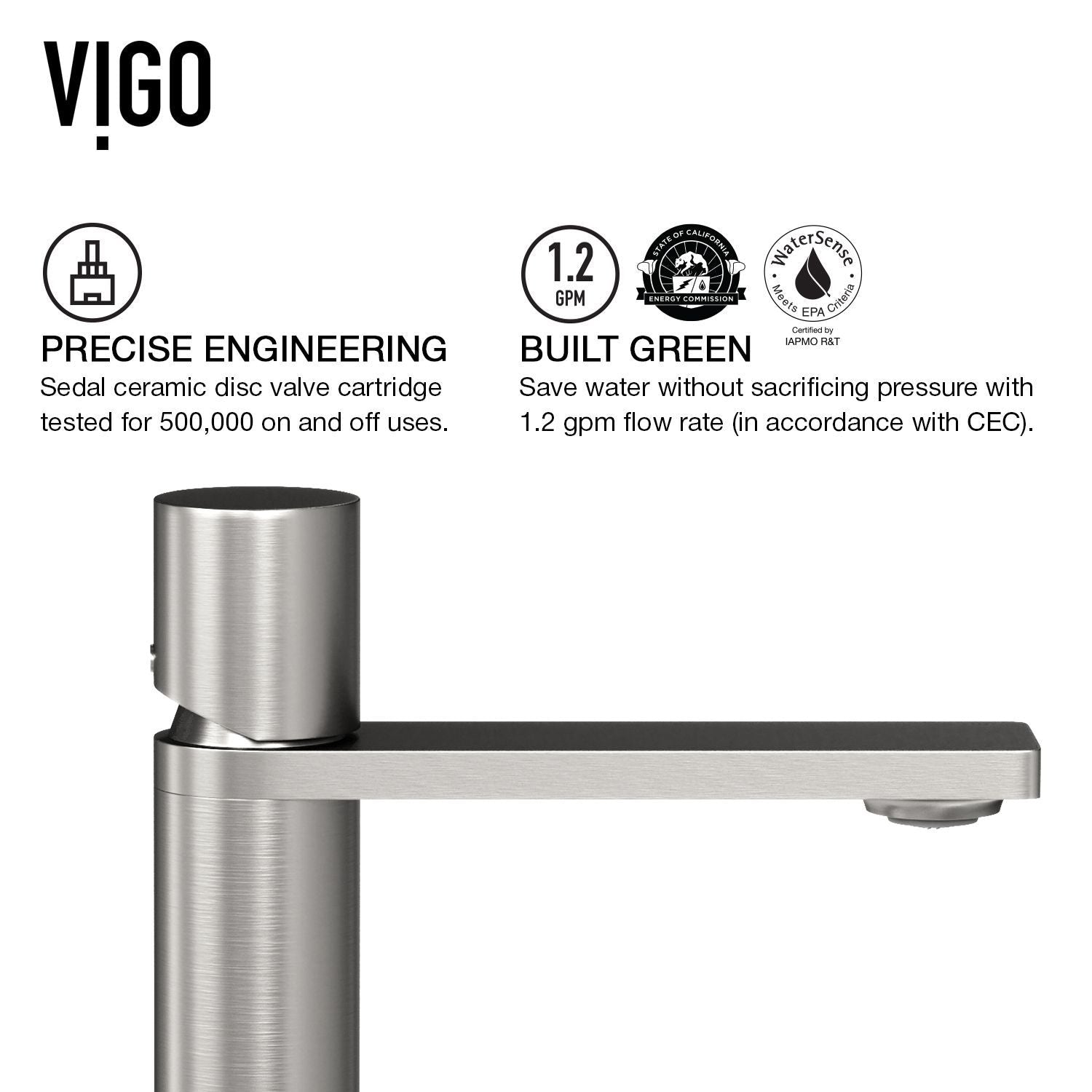 Lorca ConcretoStone Grey Bathroom Sink/Basin Set with Gotham Faucet and Rectangular Vessel S4D2 - product image 8