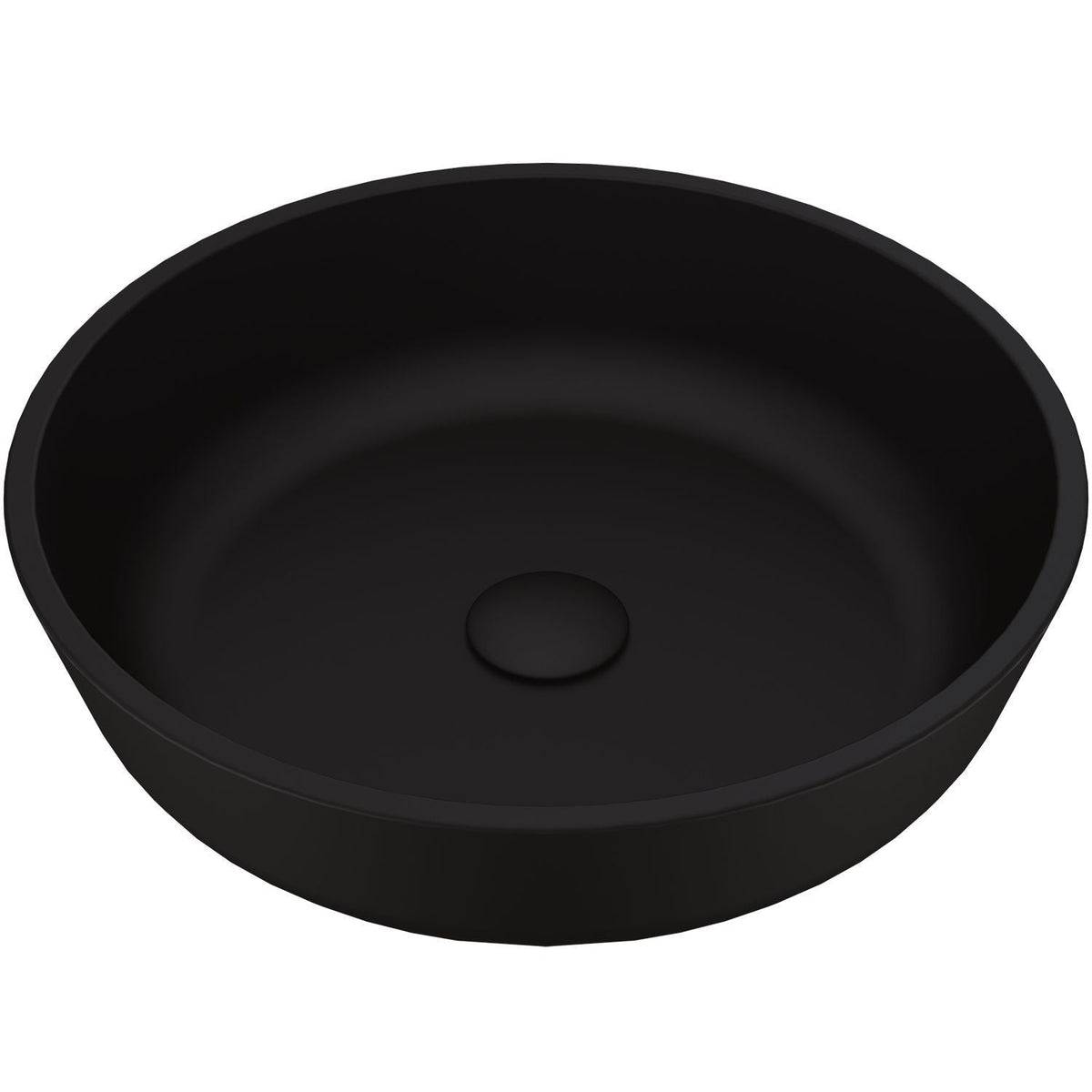 Modus Glass Round Vessel Bathroom Sink/Basin with Rounded Edges & Deep Bowl, Black Y7J1 - product image 1