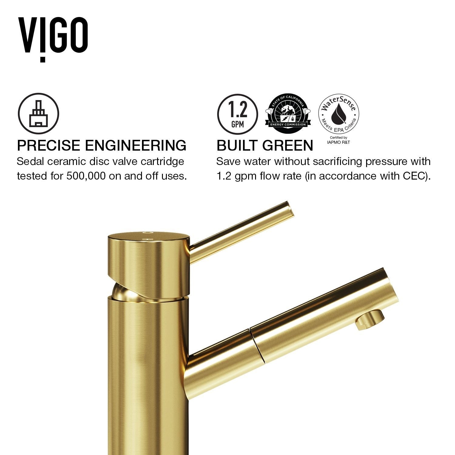 Noma Single Handle Single Hole Bathroom Sink Faucet, WaterSense Certified, Matte Gold E6L7 - product image 4